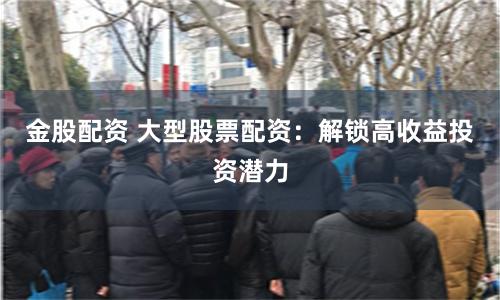 金股配资 大型股票配资：解锁高收益投资潜力